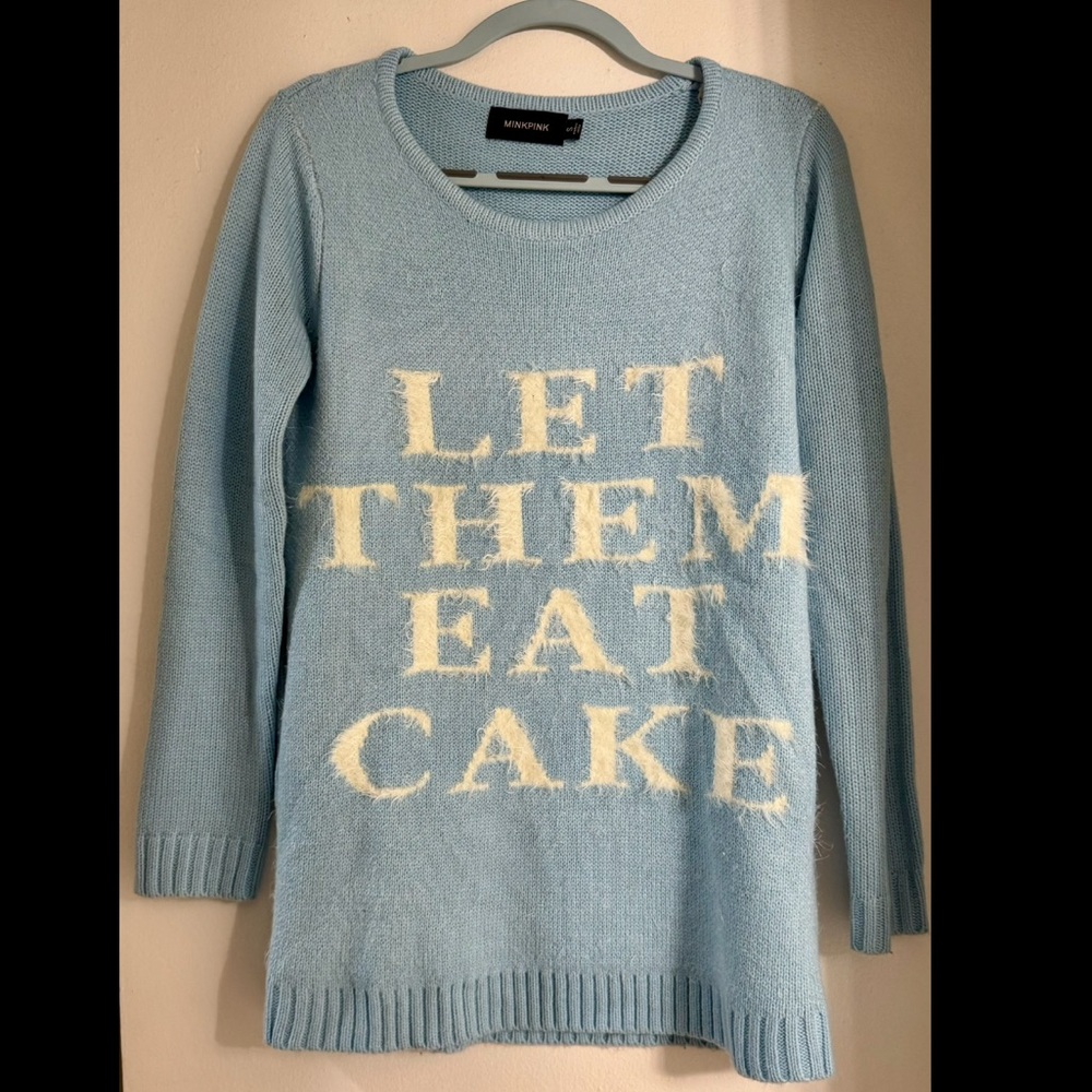 Minkpink LET THEM EAT CAKE sweater 🩵